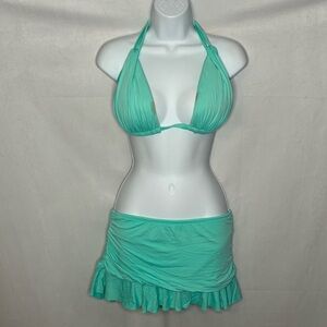 La Blanca Mint Halter Bikini Set size 12 SEE DESCRIPTION